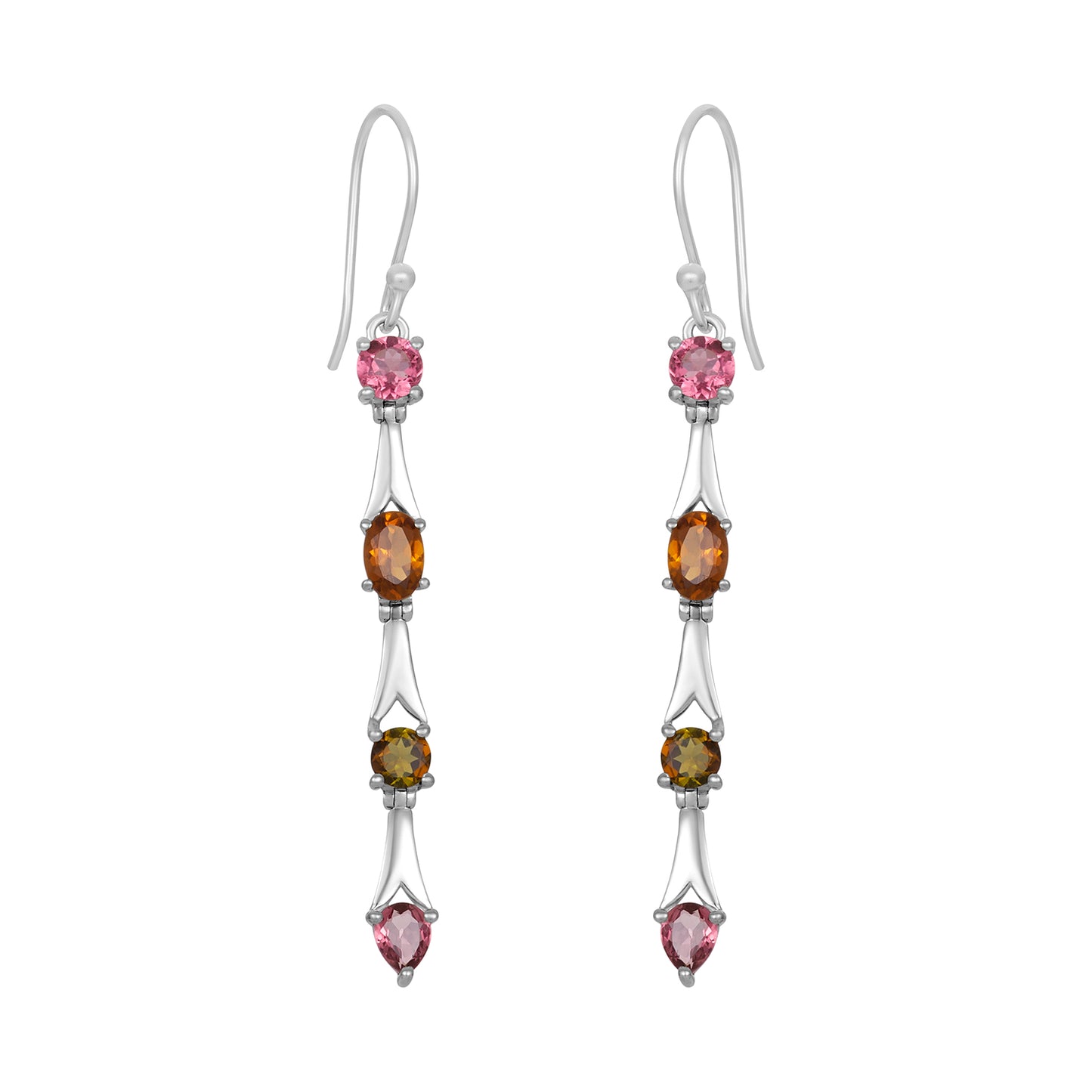Sterling Silver Earrings Tourmaline IGE-1311