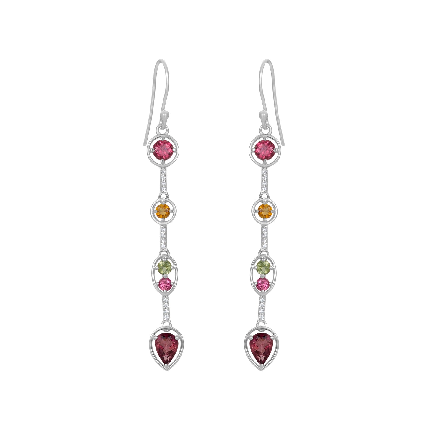 Sterling Silver Earrings Tourmaline IGE-1065