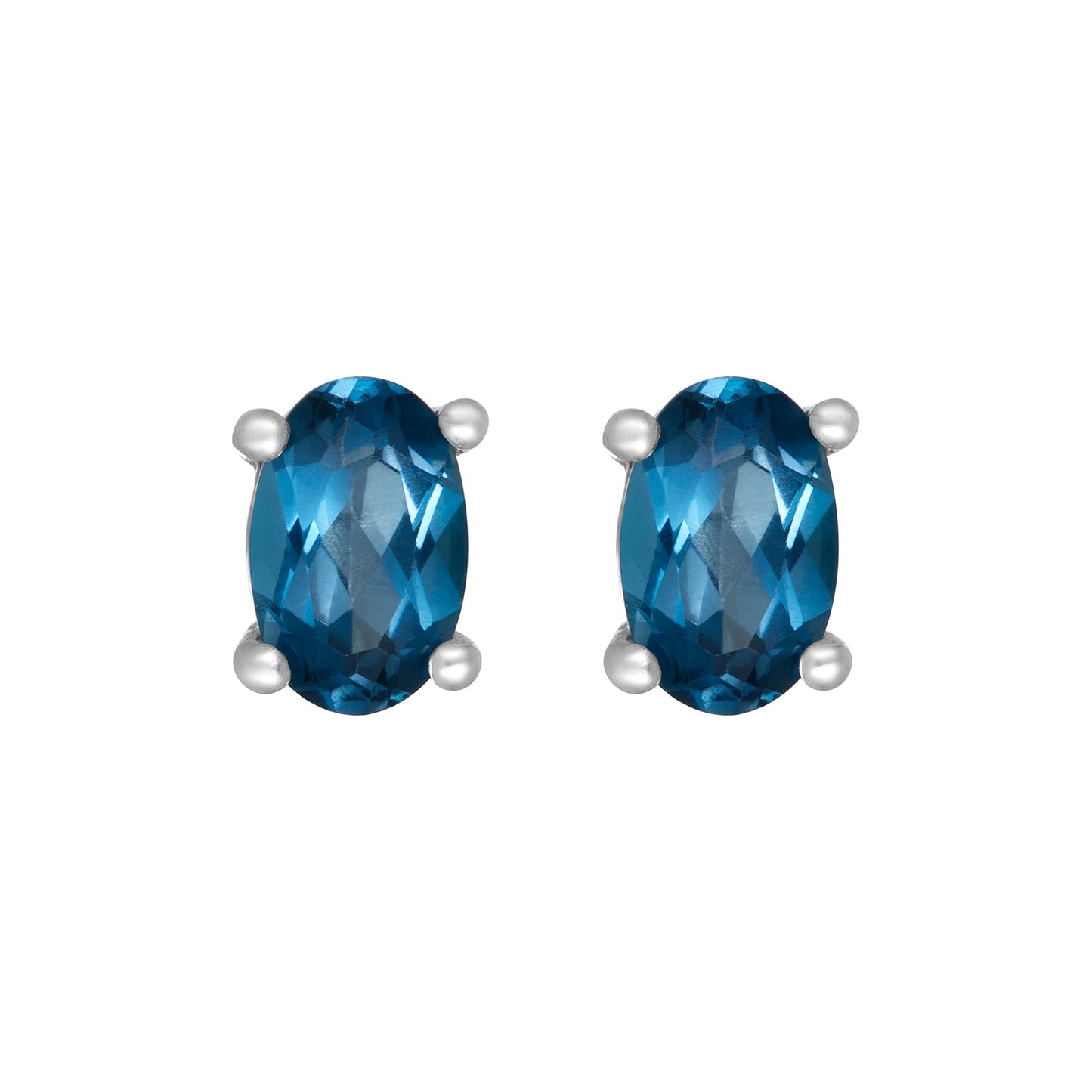 Sterling Silver Earrings London Blue Topaz (3 PR CARD) IGE-1154
