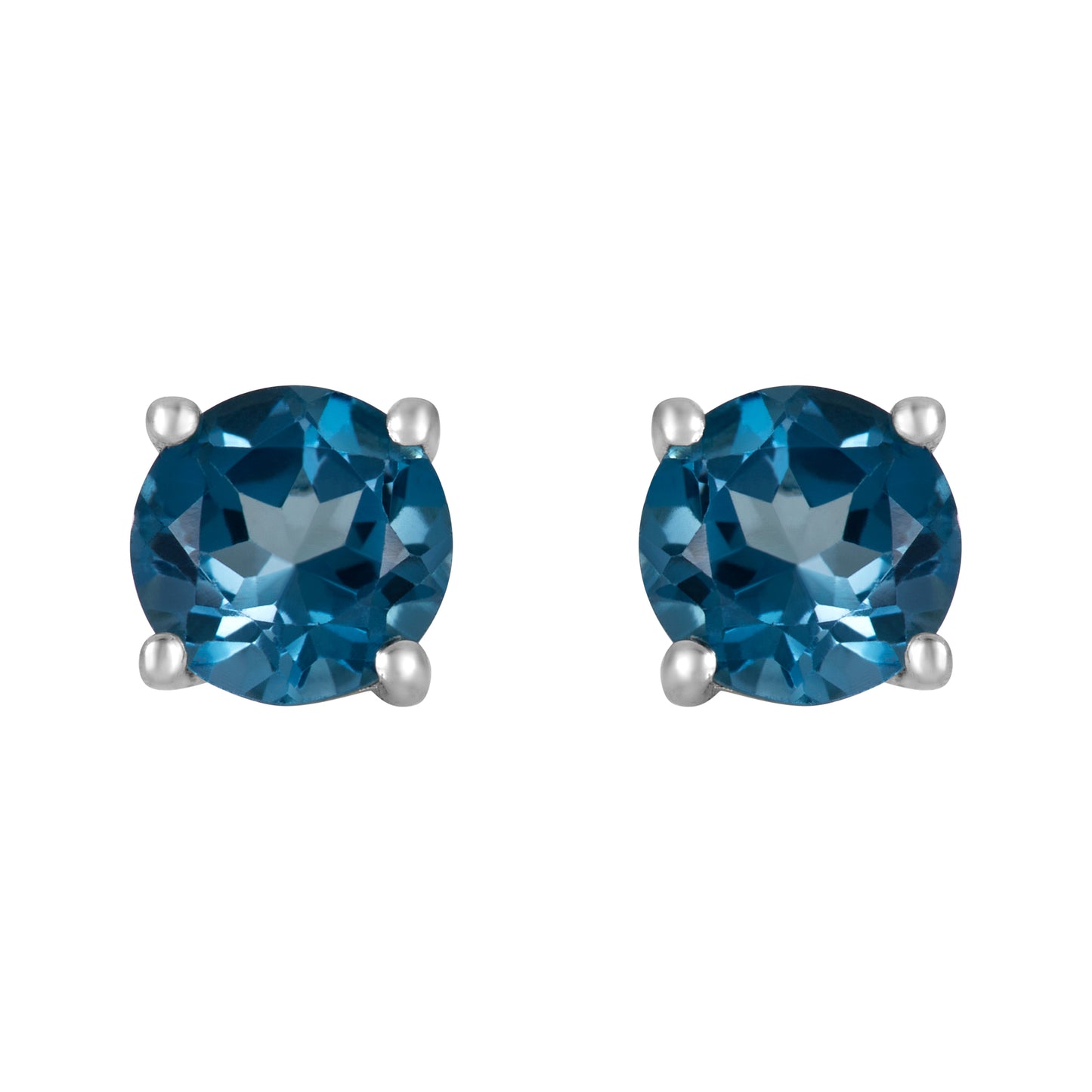 Sterling Silver Earrings London Blue Topaz (3 PR CARD) IGE-866