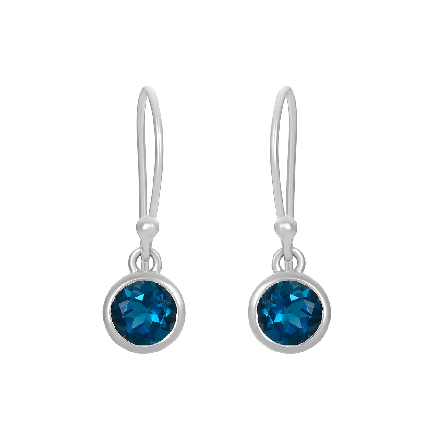 Sterling Silver Earrings London Blue Topaz IGE-1022