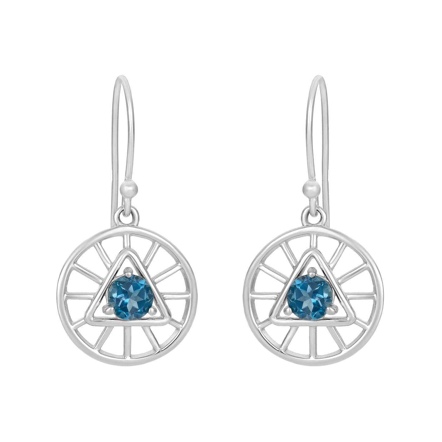 Sterling Silver Earrings London Blue Topaz IGE-881