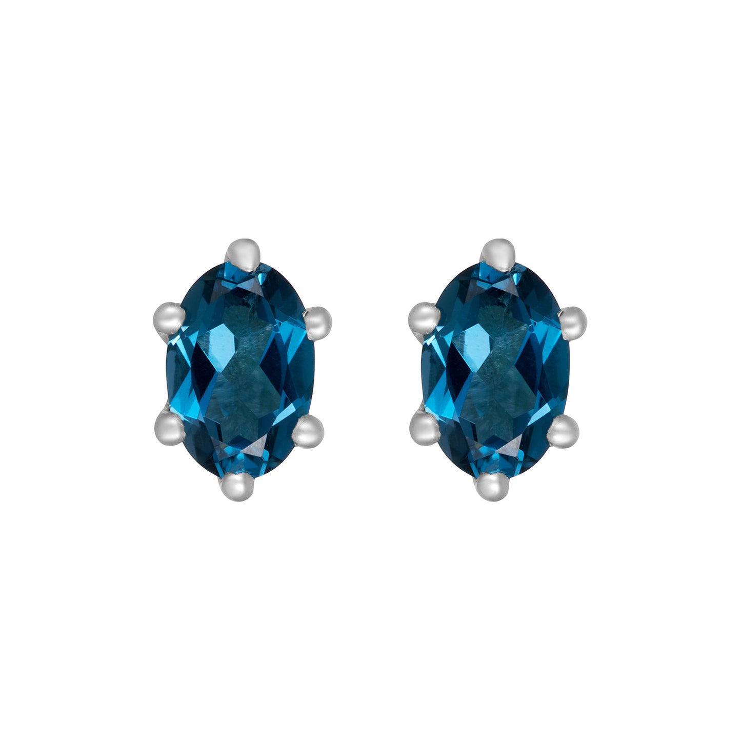 Sterling Silver Earrings London Blue Topaz (3 PR CARD) IGE-1202