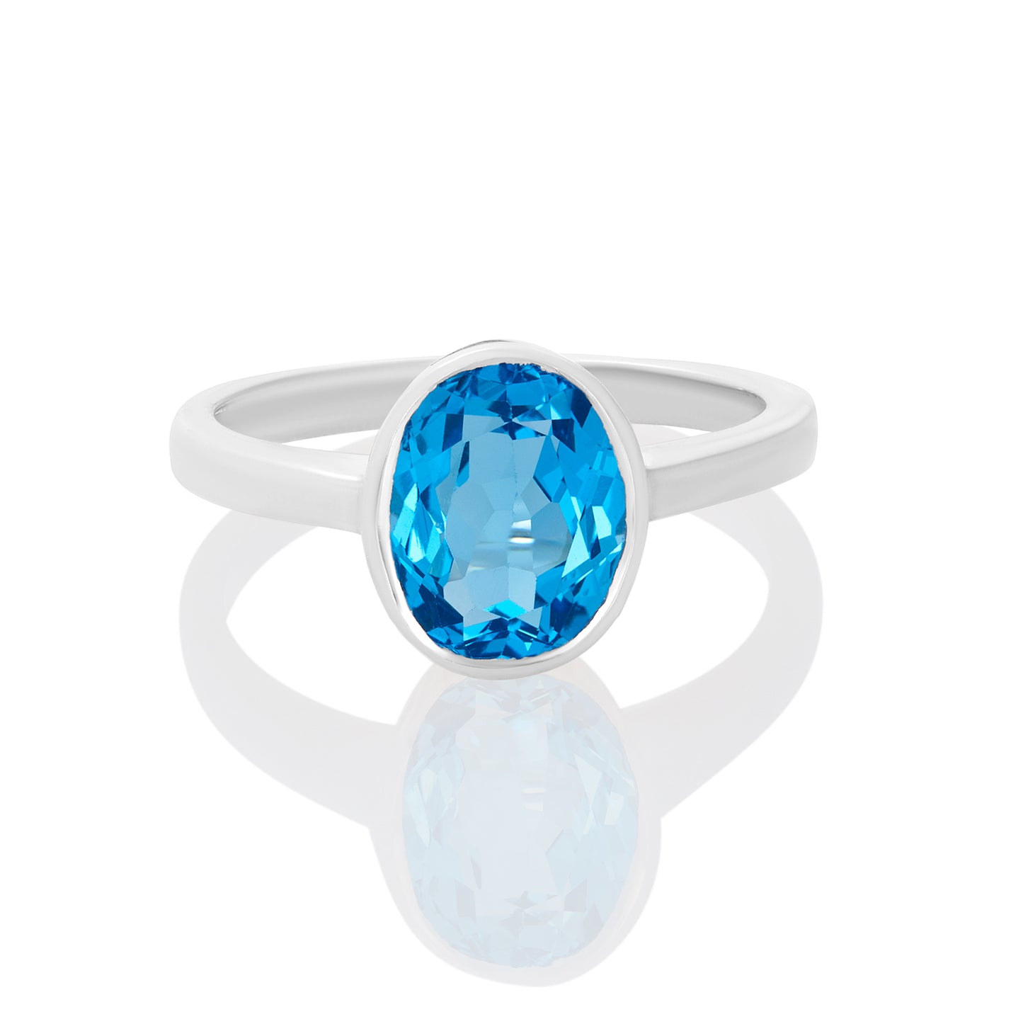 Sterling Silver Ring Swiss Blue Topaz IGR-1882 Size 5