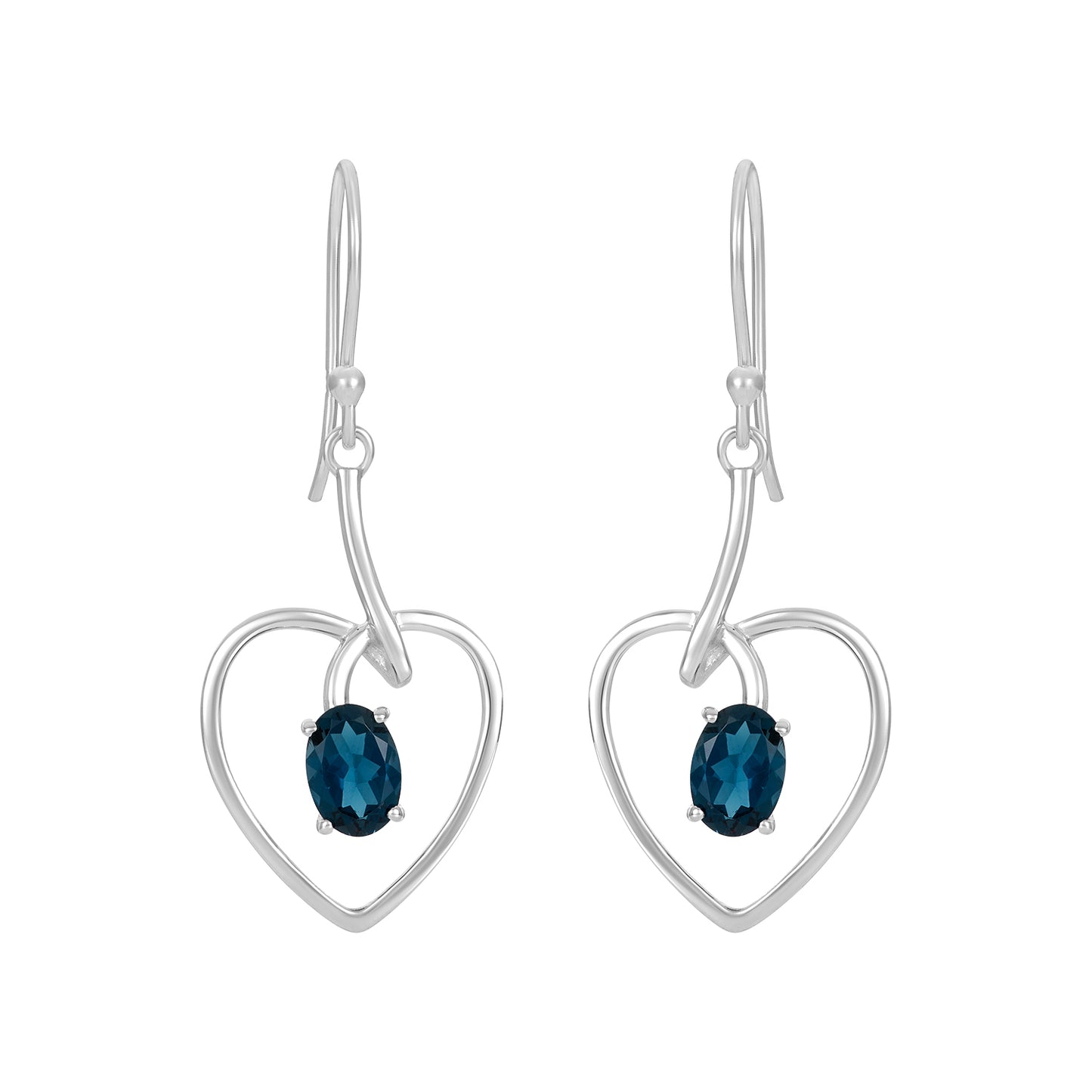Sterling Silver Earrings London Blue Topaz IGE-441