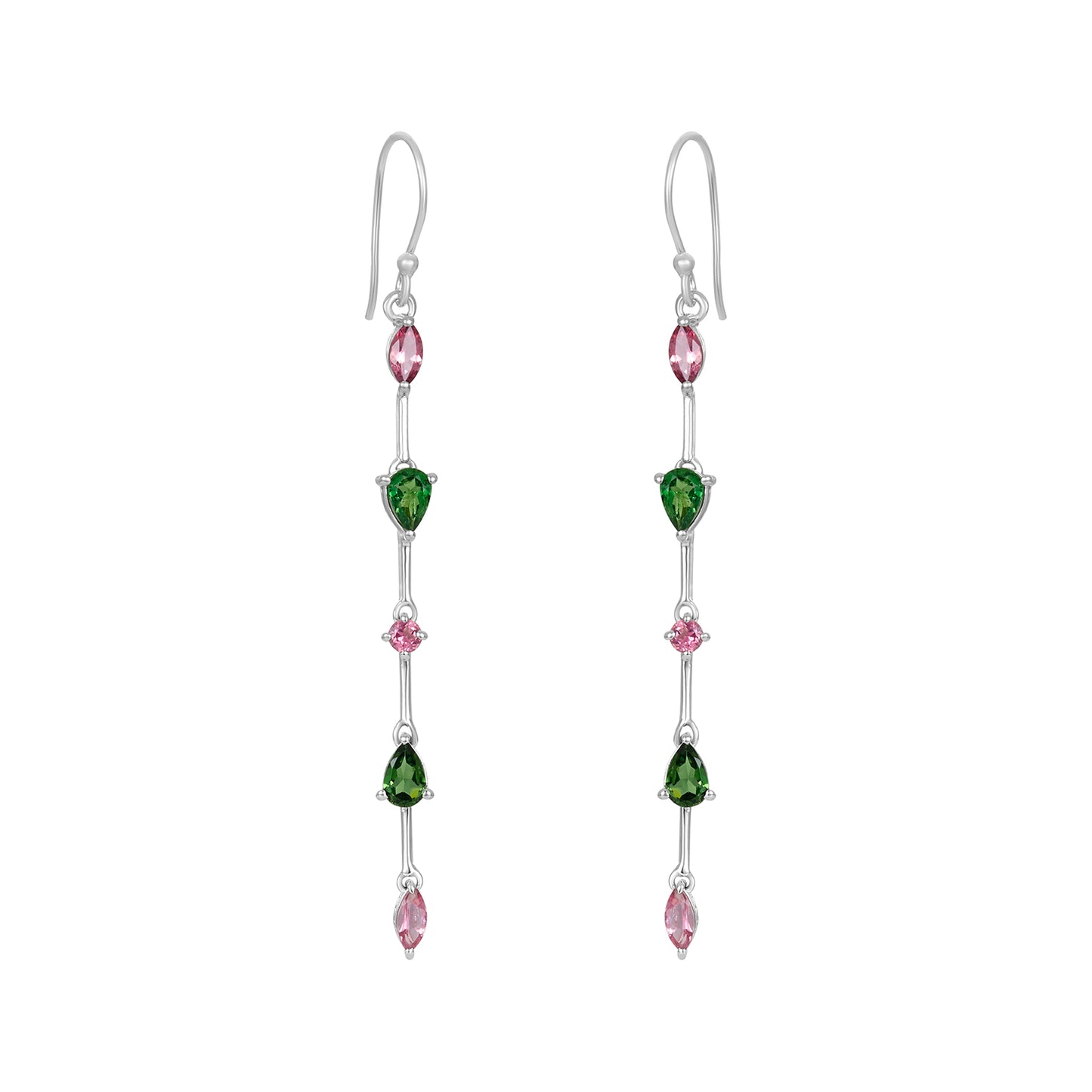 Sterling Silver Earrings Tourmaline IGE-1047