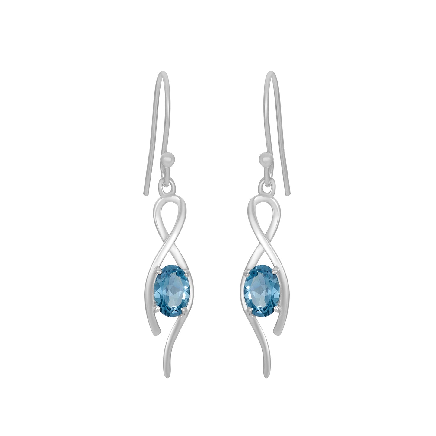 Sterling Silver Earrings London Blue Topaz IGE-429