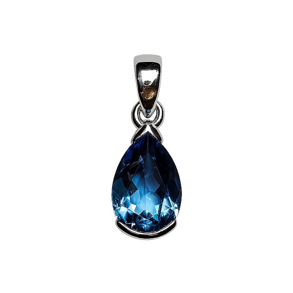 Sterling Silver Pendant Swiss Blue Topaz IGP-381