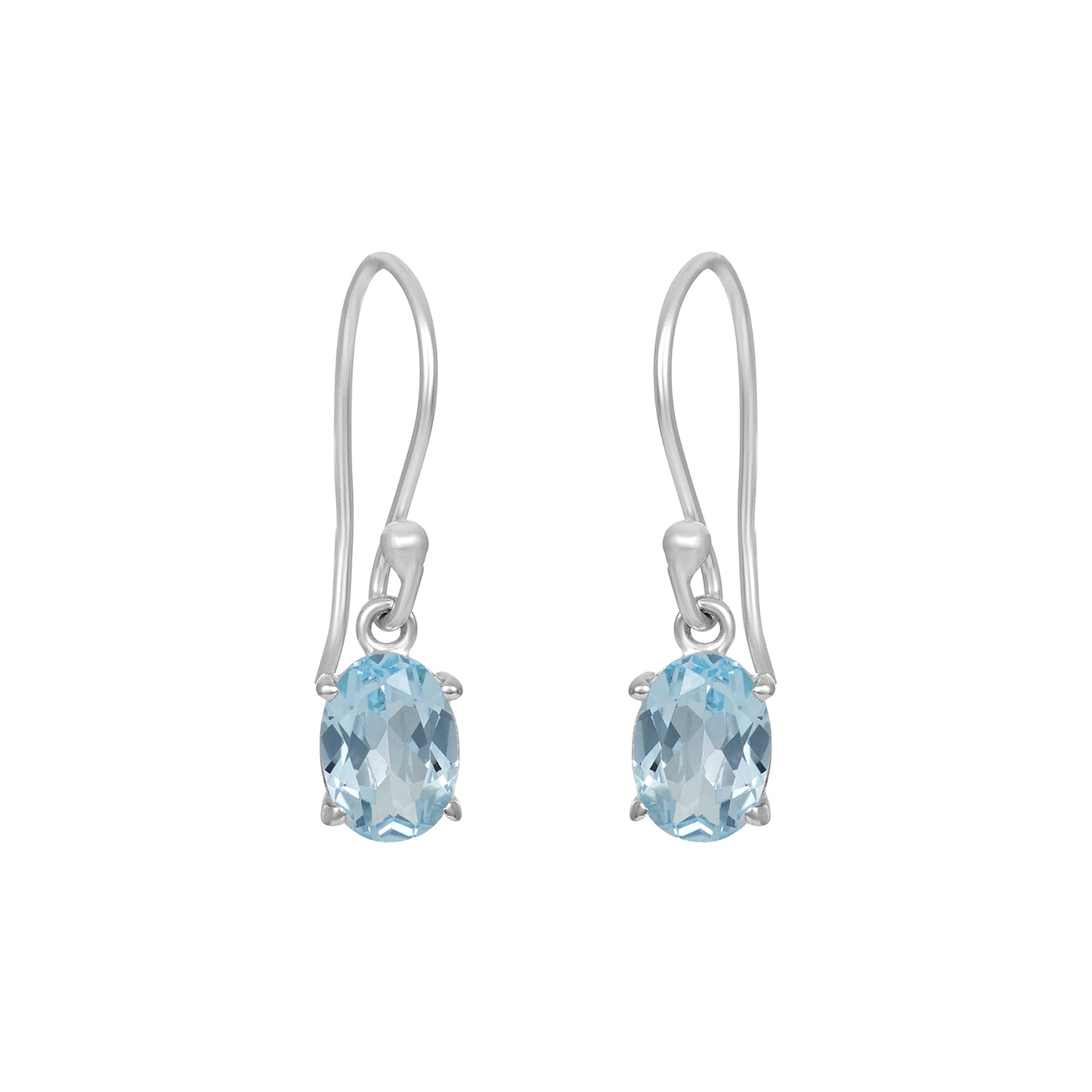 Sterling Silver Earrings Blue Topaz IGE-673
