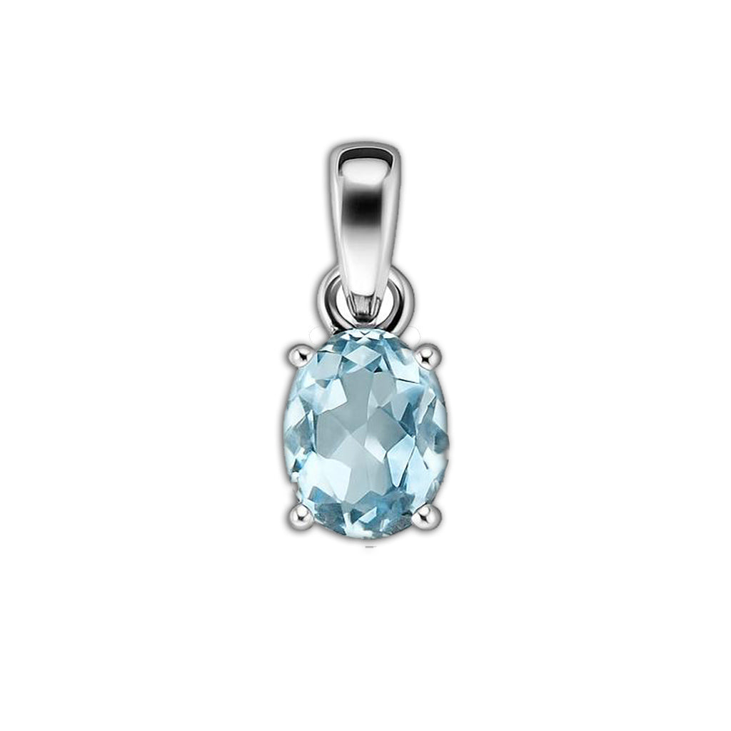 Sterling Silver Pendant Blue Topaz IGP-920