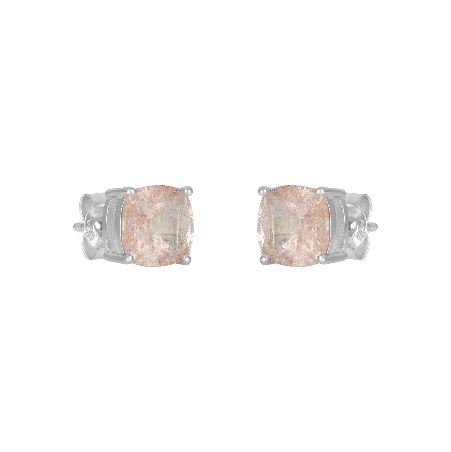 Sterling Silver Earrings Morganite IGE-1380