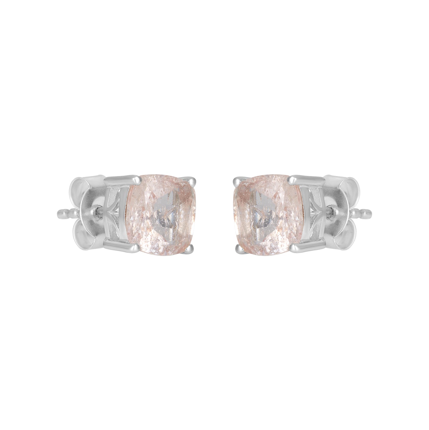 Sterling Silver Earrings Morganite IGE-1382