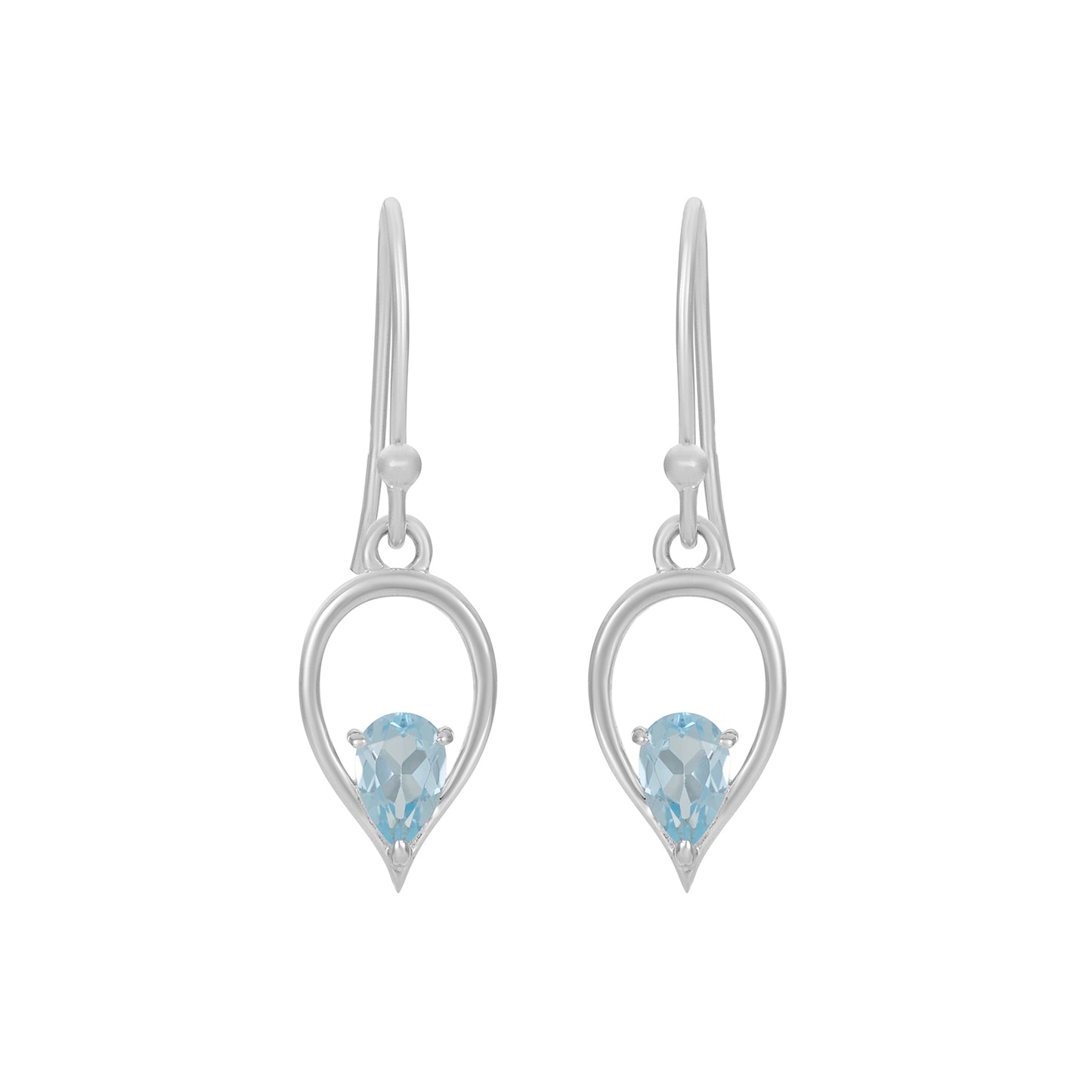 Sterling Silver Earrings Blue Topaz IGE-421
