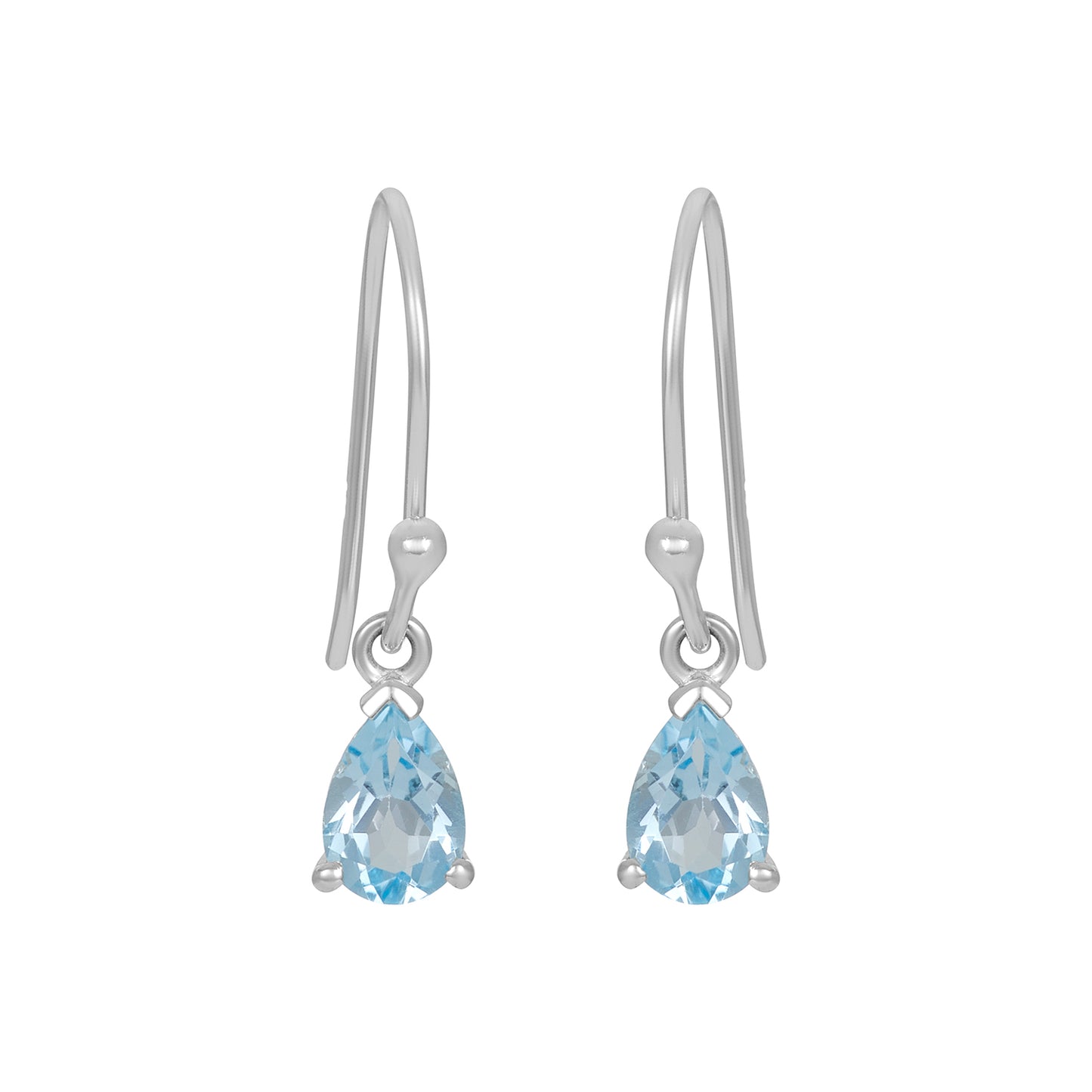 Sterling Silver Earrings Blue Topaz IGE-676
