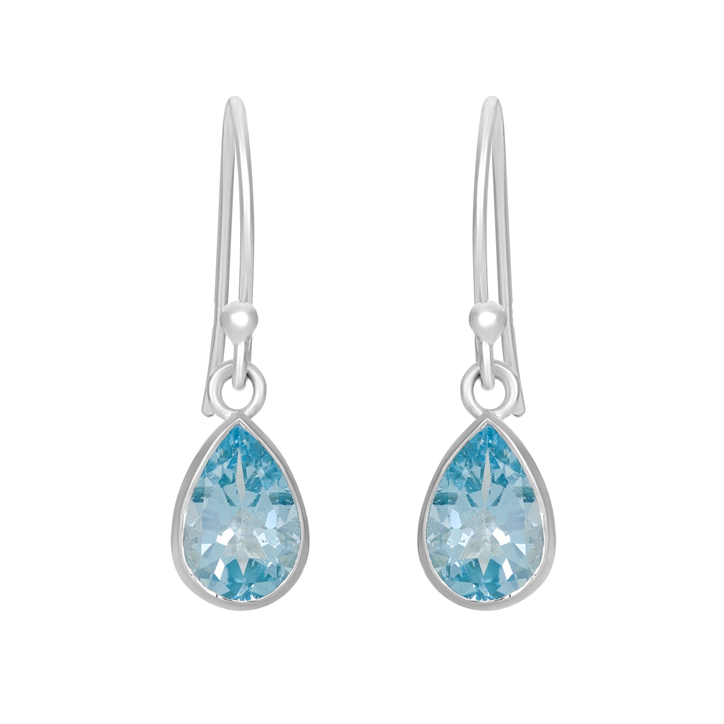 Sterling Silver Earrings Blue Topaz IGE-679