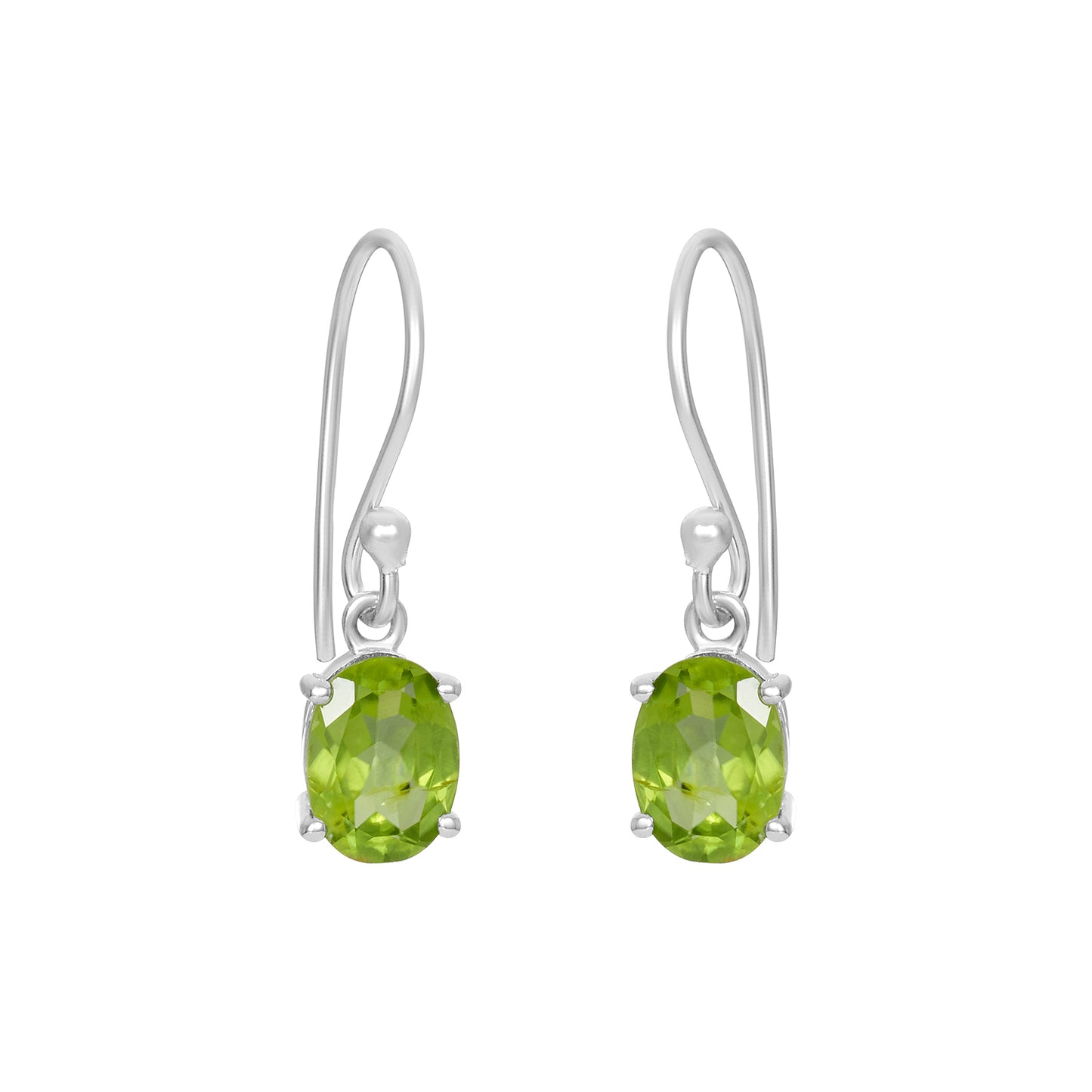 Sterling Silver Earrings Peridot IGE-673