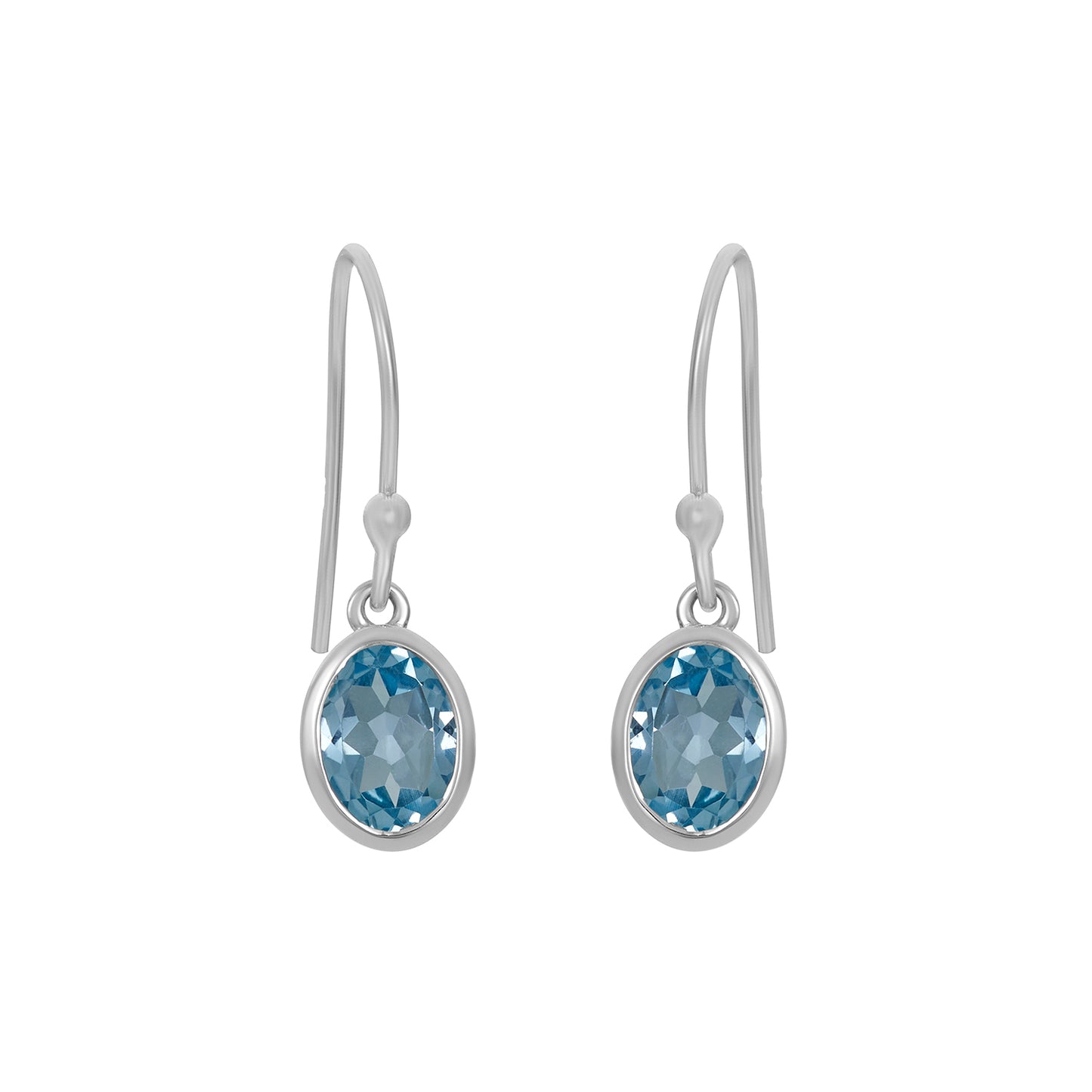 Sterling Silver Earrings Blue Topaz IGE-561