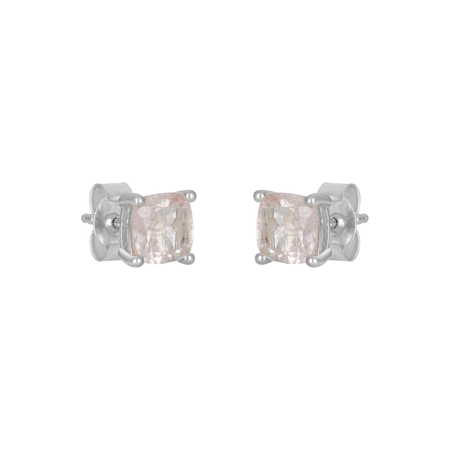 Sterling Silver Earrings Morganite IGE-1195