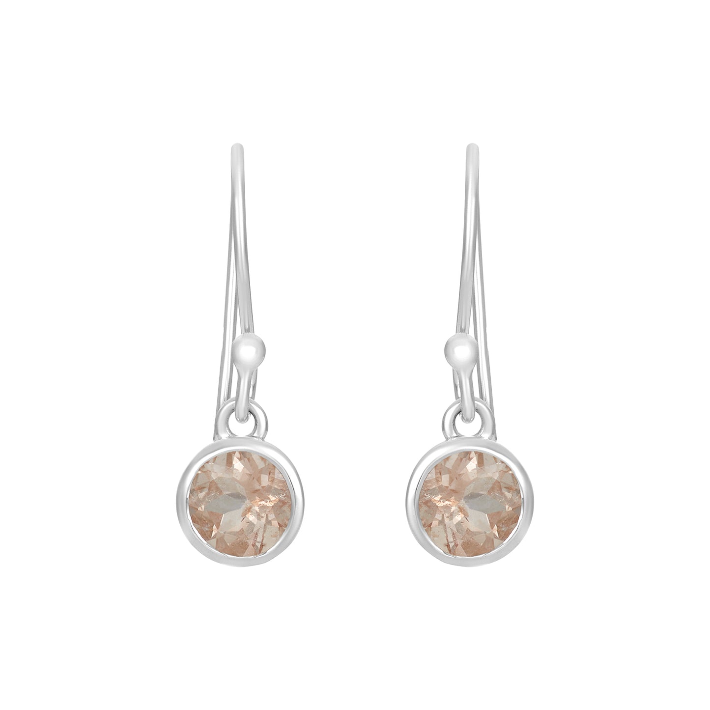 Sterling Silver Earrings Morganite IGE-1022