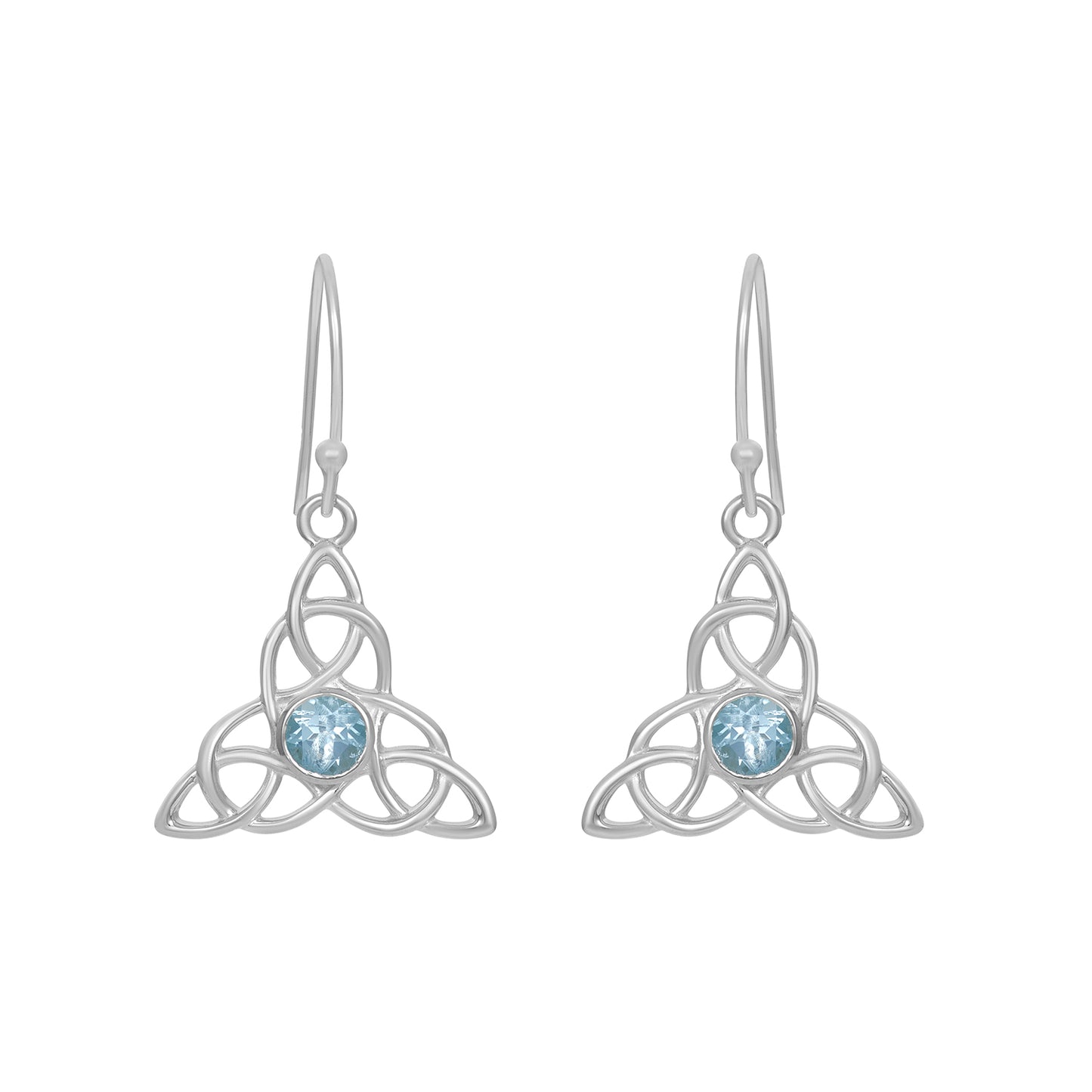 Sterling Silver Earrings Blue Topaz IGE-363