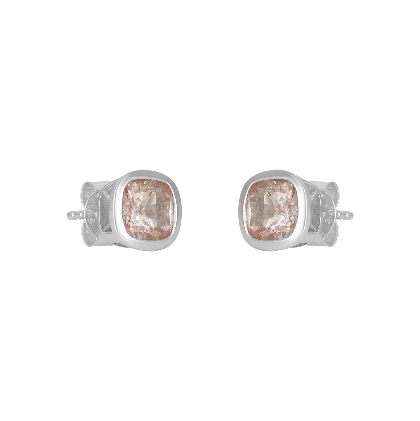 Sterling Silver Earrings Morganite IGE-1345