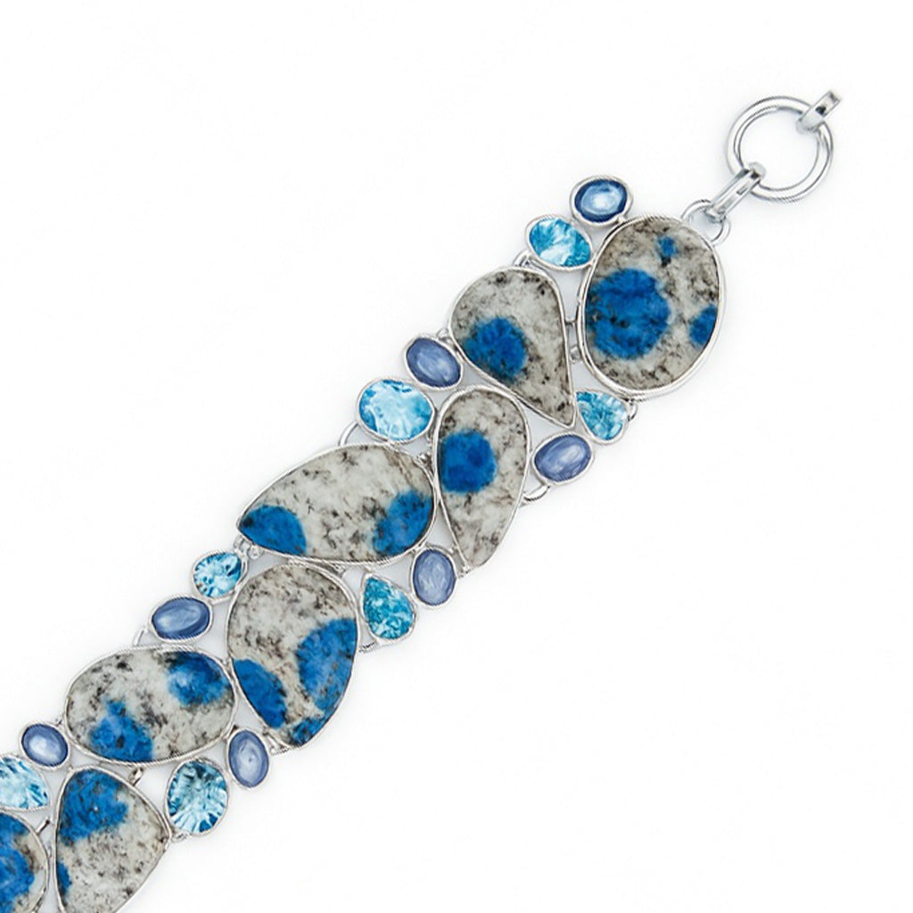 Bracelet S.S. Bracelet K2 Jasper Blue Topaz Jewelry CODE-795
