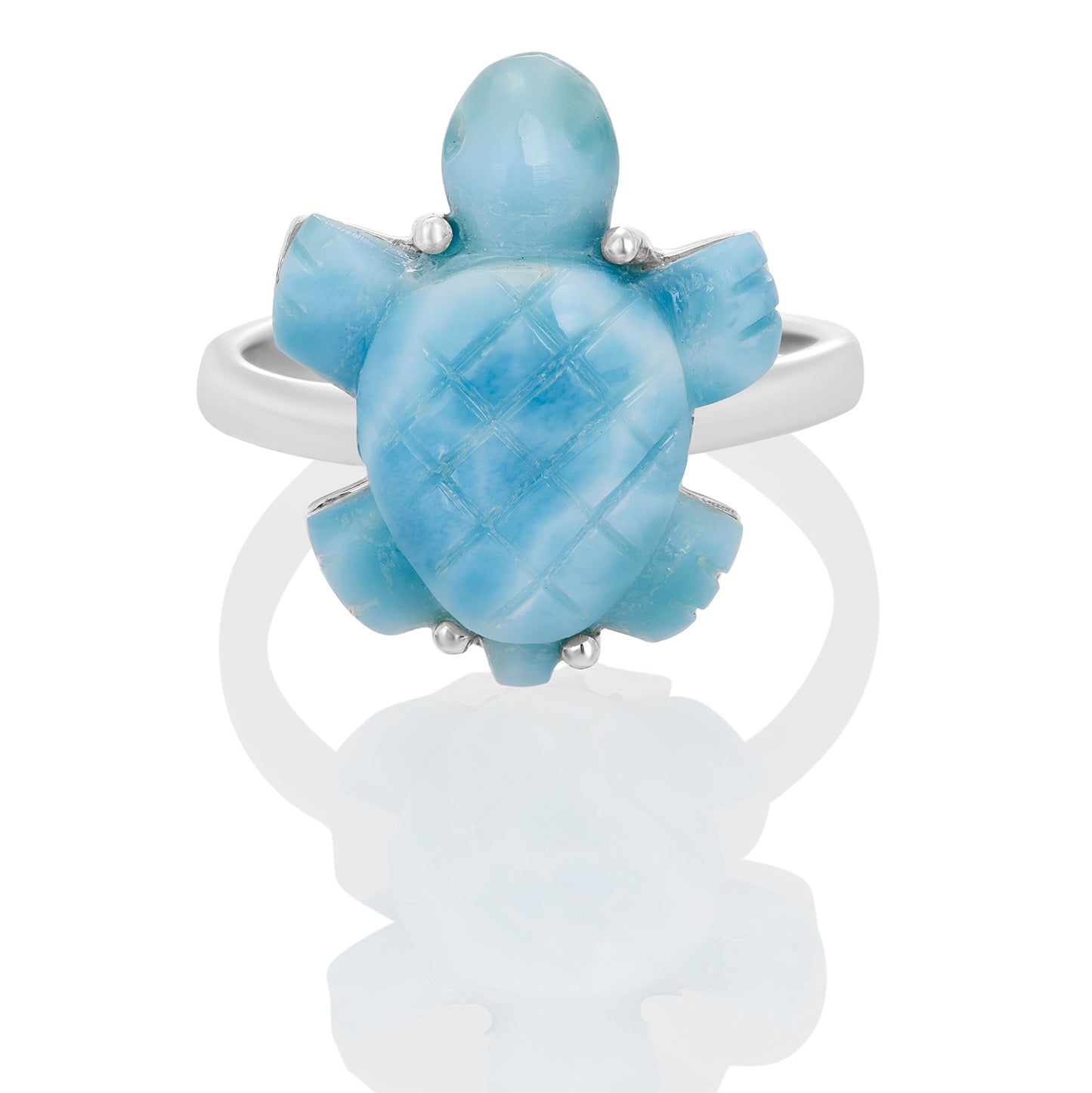 Ring S.S. Ring Larimar Size-8 Jewelry CODE-175