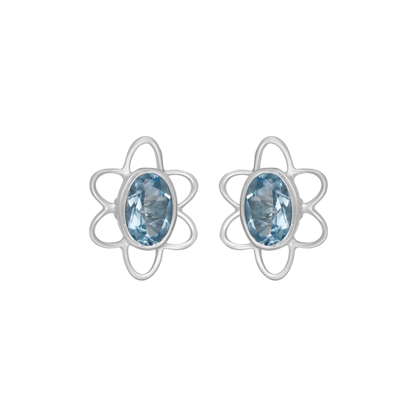 Ige-012 Ige-012 S.S. Earring Blue Topaz Jewelry CODE-145