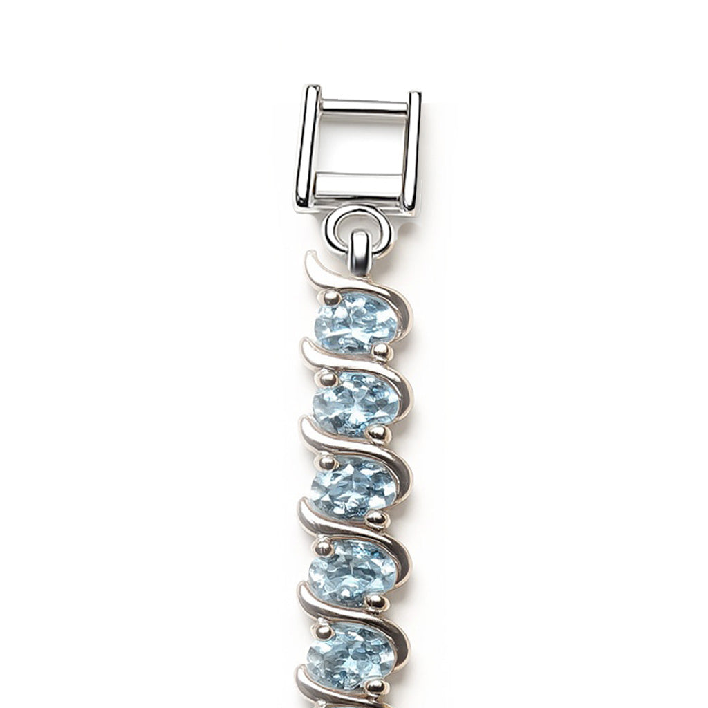 Sterling Silver Bracelet Blue Topaz IGB-173
