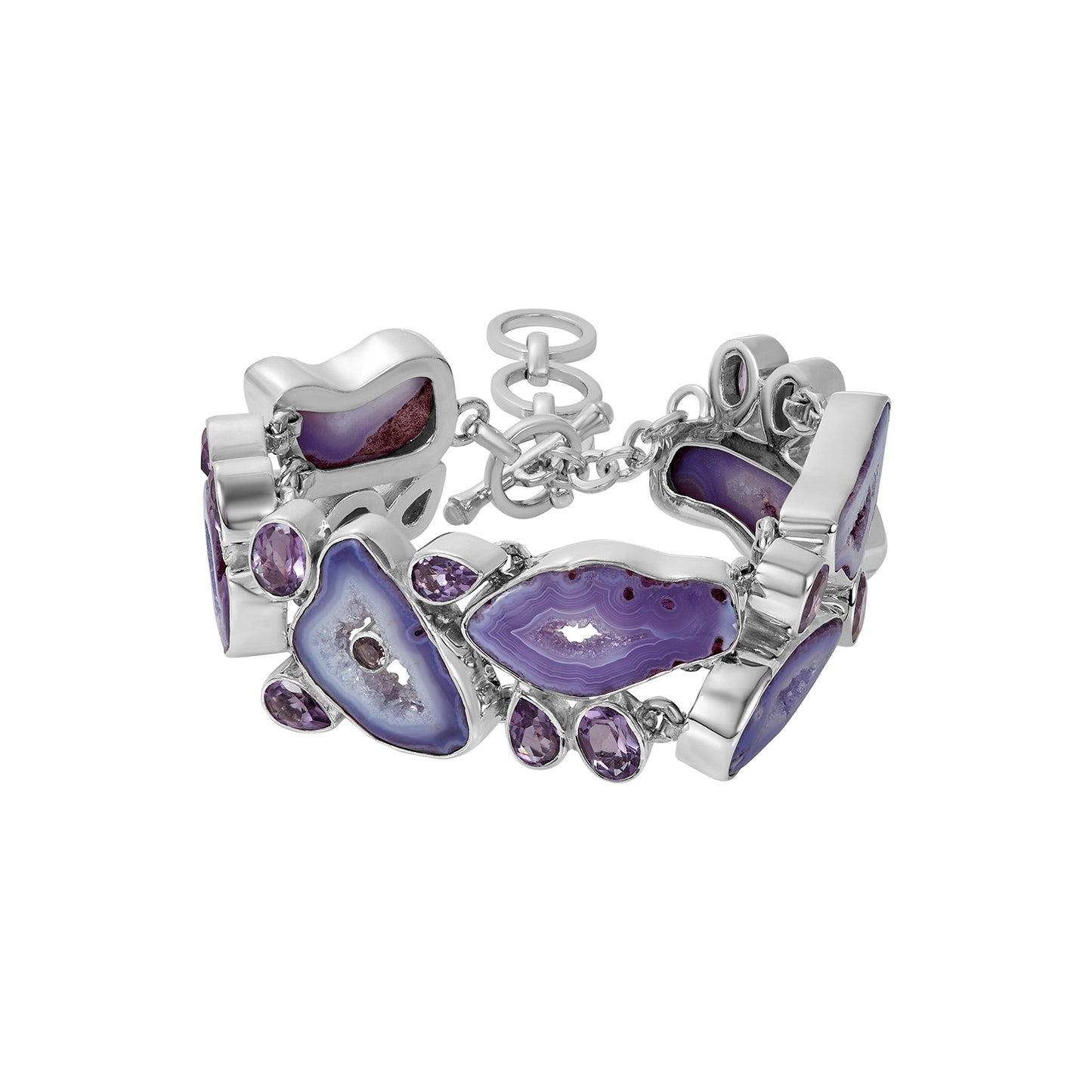Sterling Silver Bracelet Purple Agate Amethyst