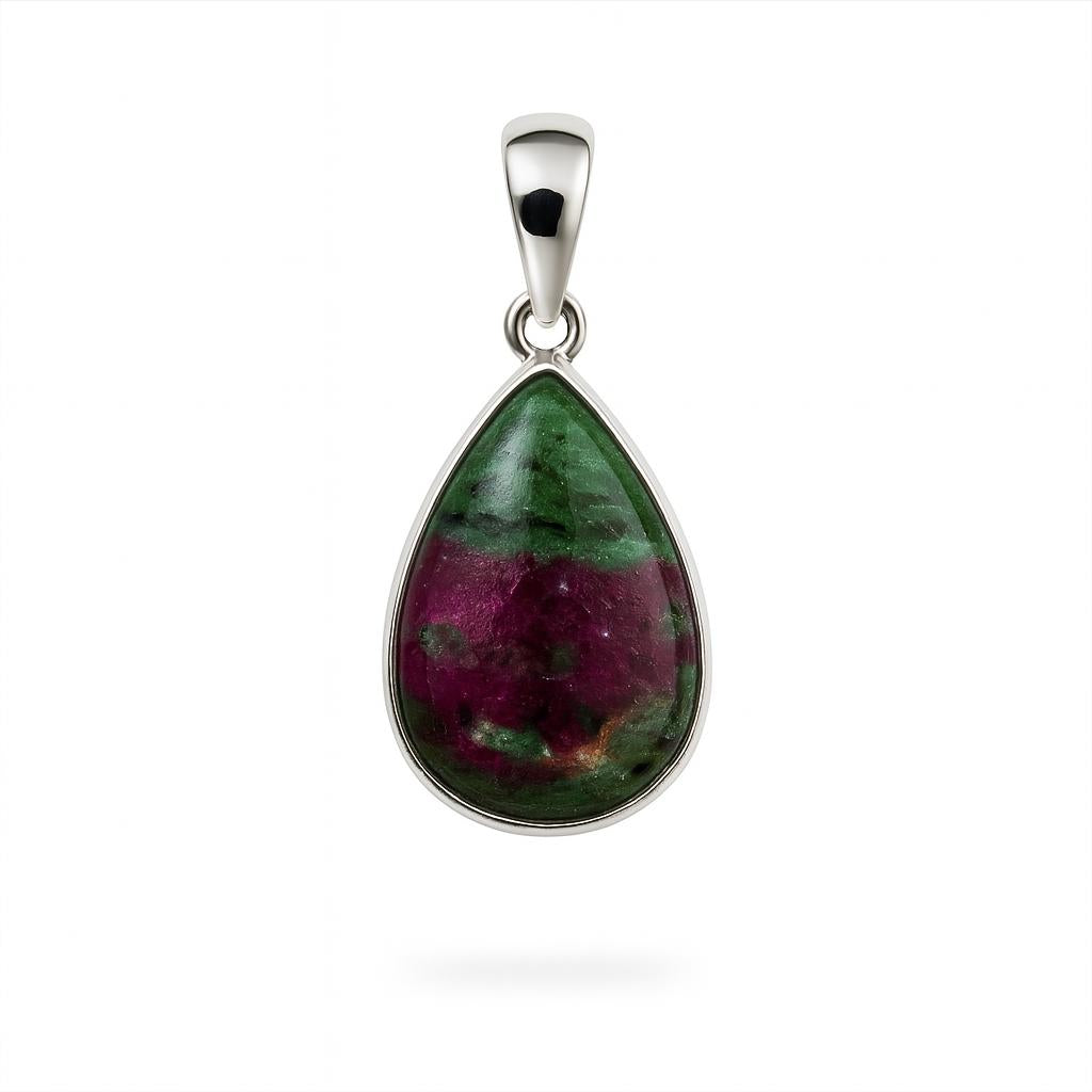 Sterling Silver Pendant Ruby Zoisite