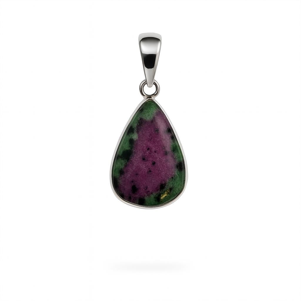 Sterling Silver Pendant Ruby Zoisite