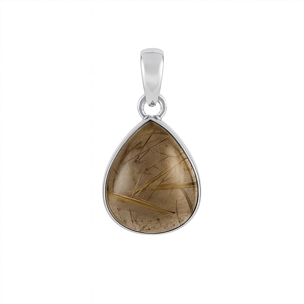 Sterling Silver Pendant Golden Rutile