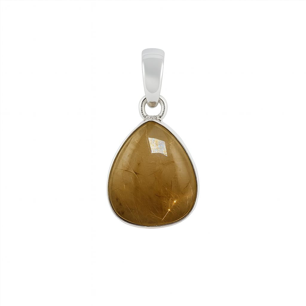Sterling Silver Pendant Golden Rutile