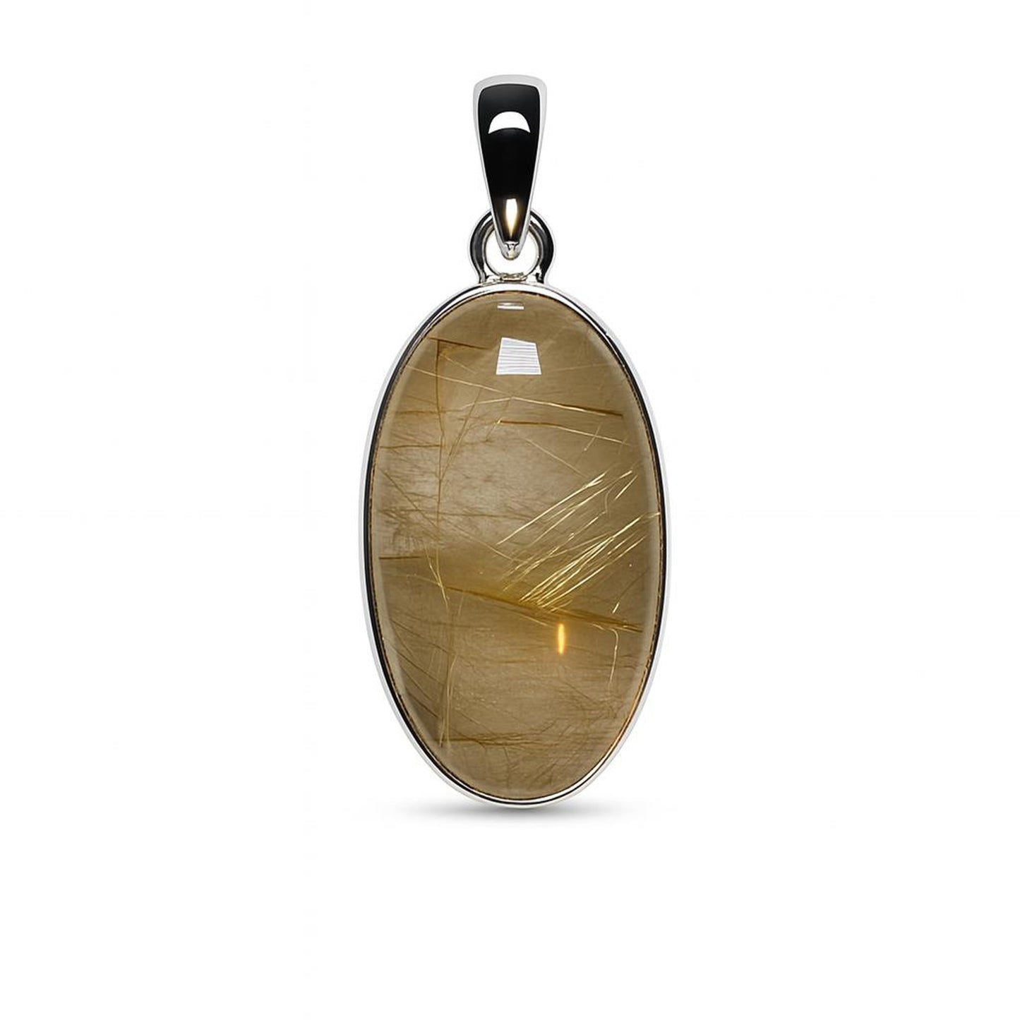 Sterling Silver Pendant Golden Rutile
