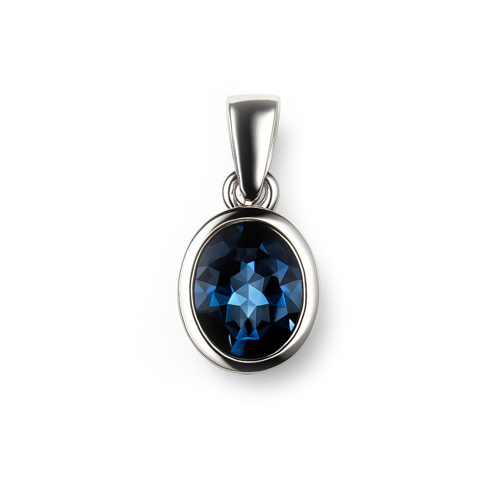 Sterling Silver Pendant Swiss Blue Topaz IGP-469