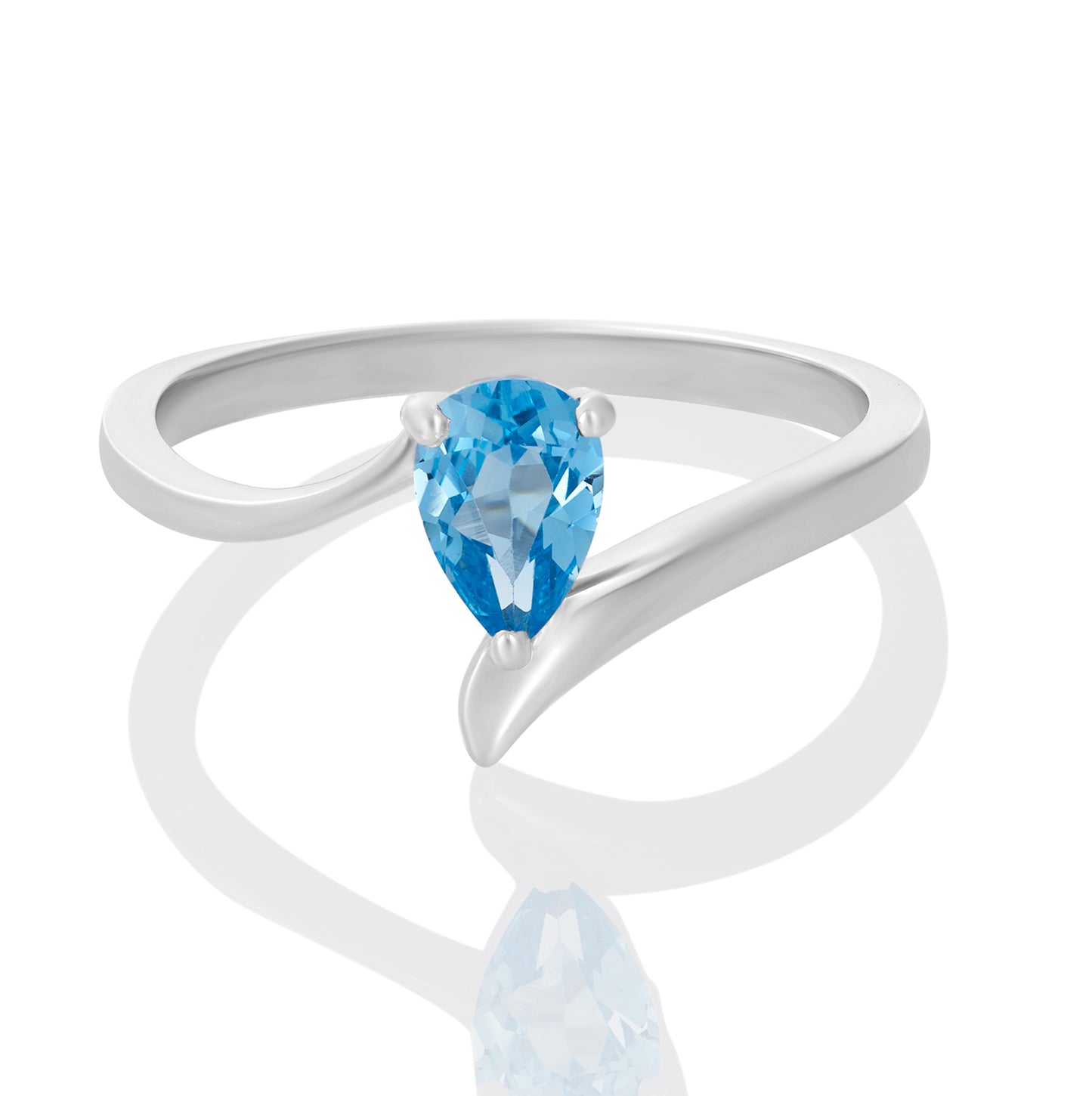 Sterling Silver Ring Swiss Blue Topaz IGR-382