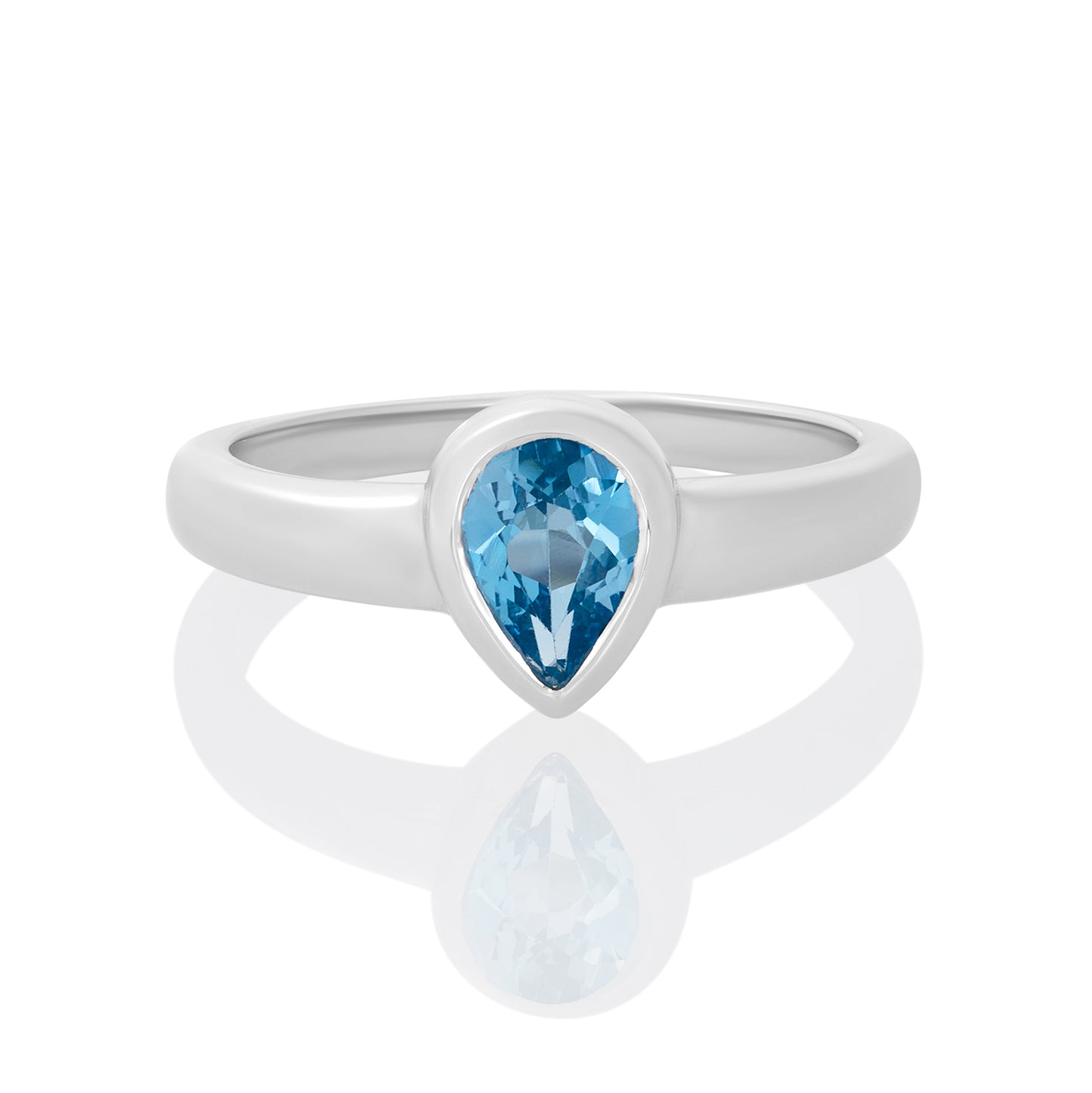Sterling Silver Ring Swiss Blue Topaz IGR-4027