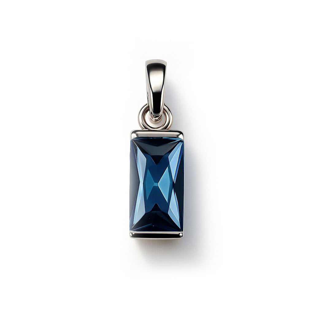 Sterling Silver Pendant Swiss Blue Topaz IGP-1162