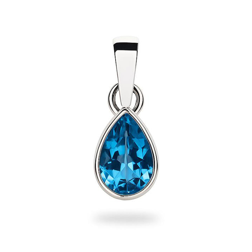 Sterling Silver Pendant Swiss Blue Topaz IGP-779