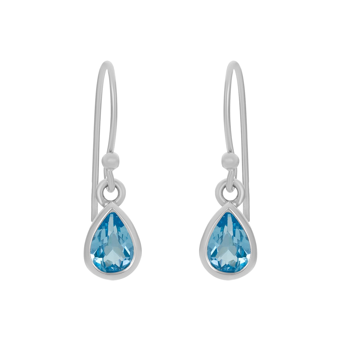 Sterling Silver Earrings Swiss Blue Topaz IGE-1317