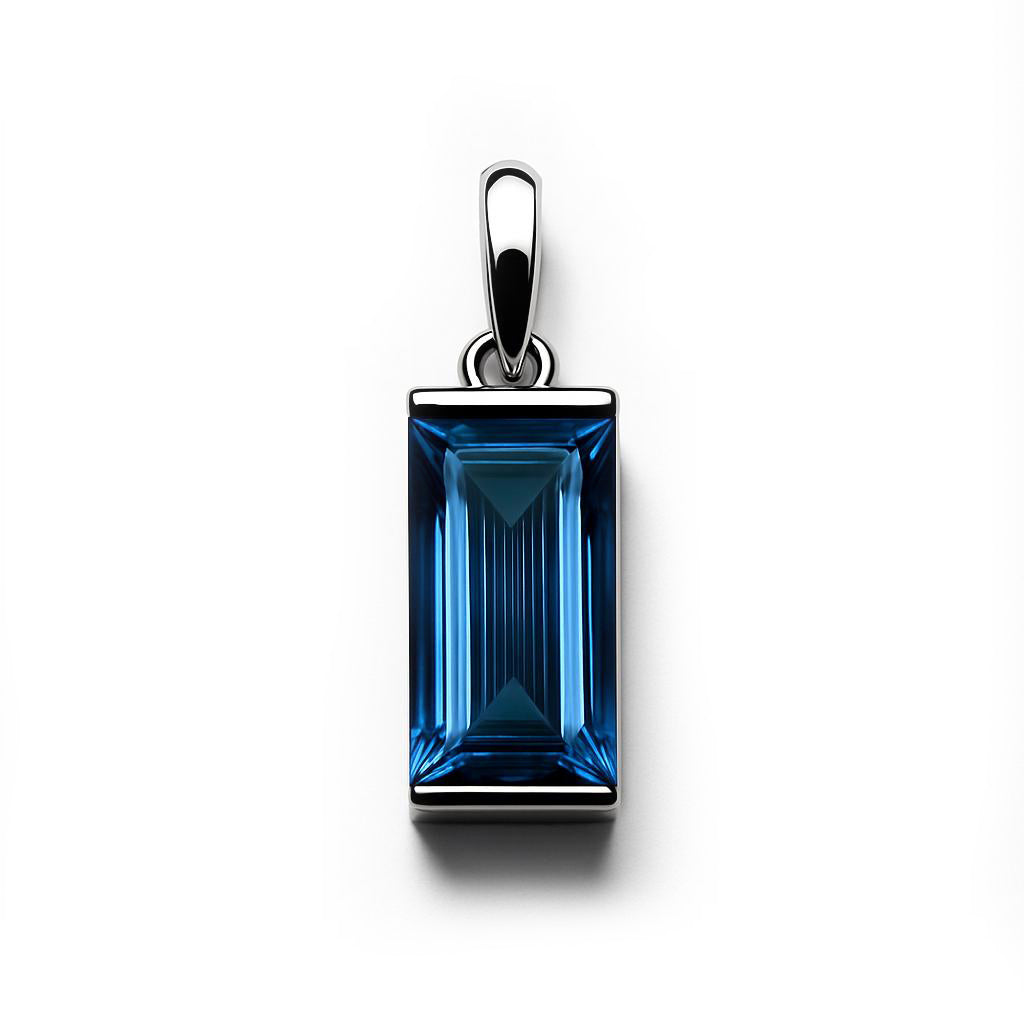 Sterling Silver Pendant Swiss Blue Topaz IGP-1156