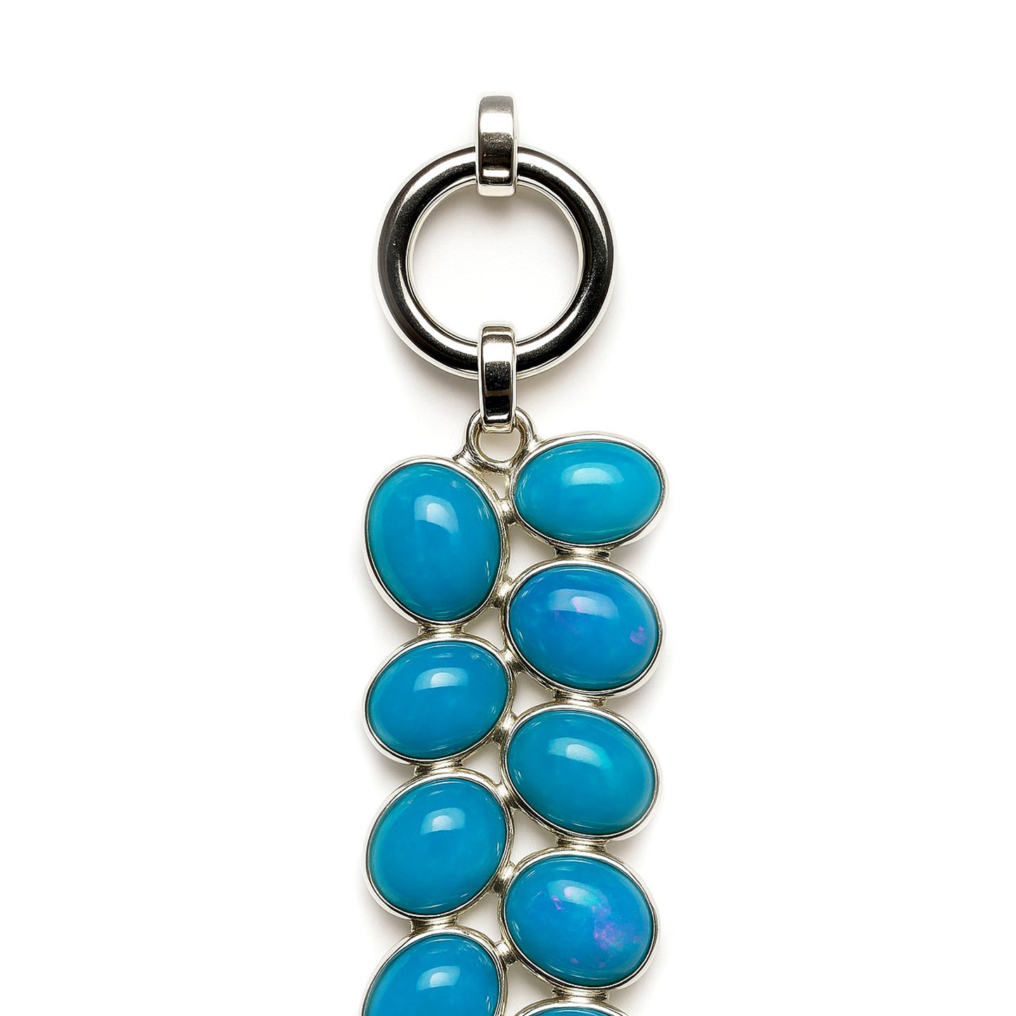 Sterling Silver Bracelet Blue Opal