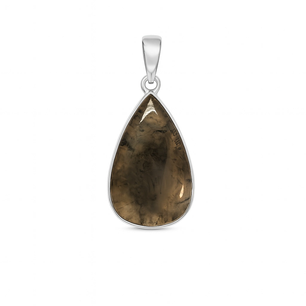 Sterling Silver Pendant Moss Agate