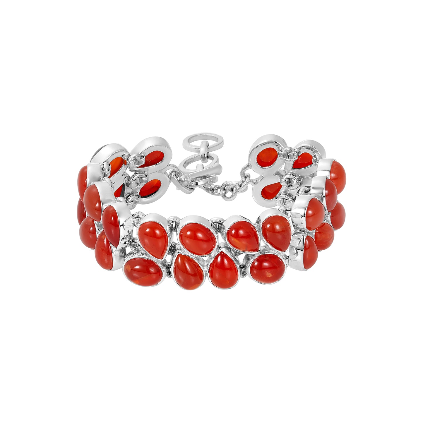 Sterling Silver Bracelet Carnelian