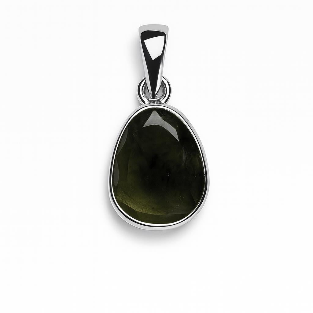 Sterling Silver Pendant Green Sapphire