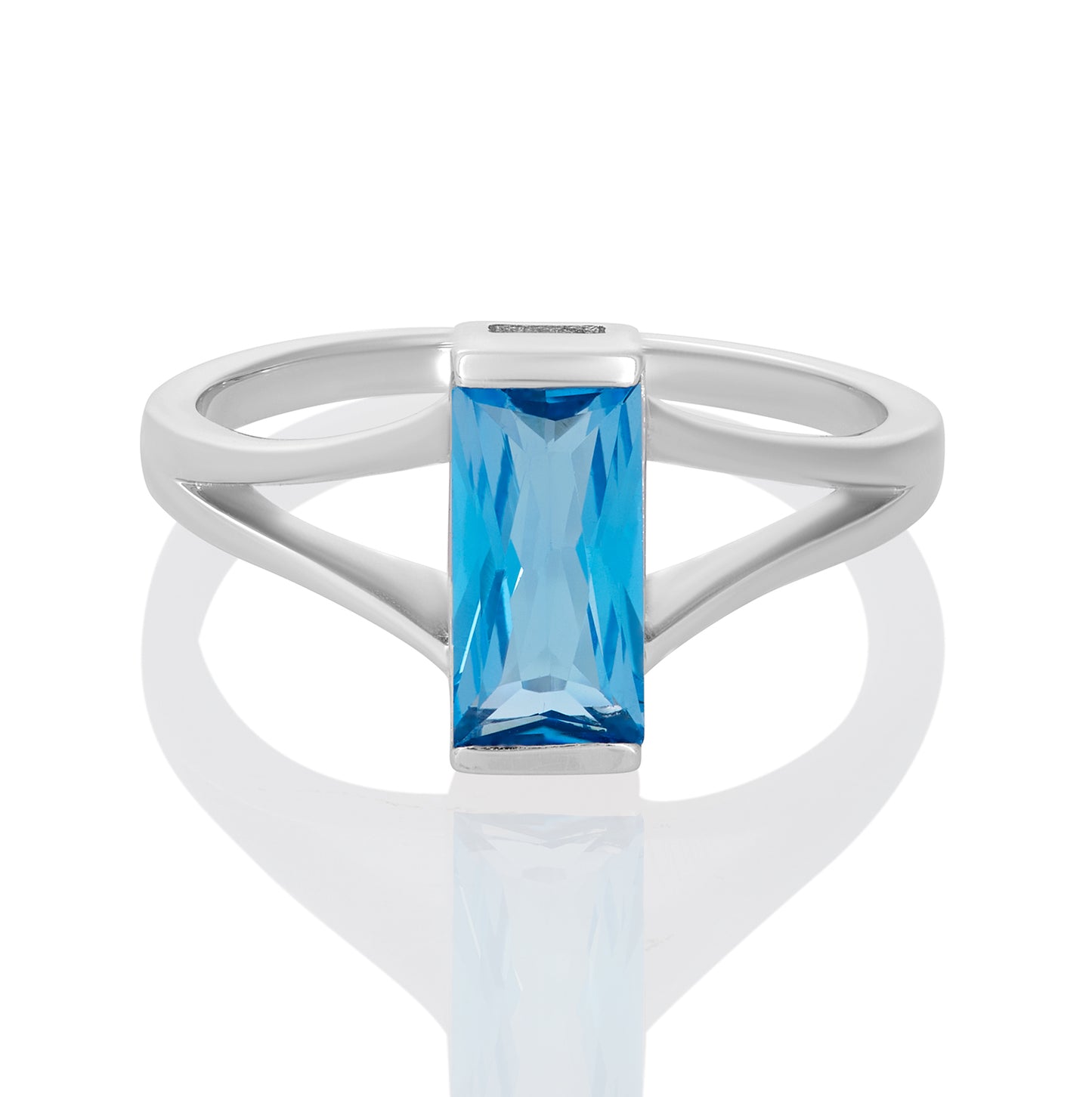 Sterling Silver Ring Swiss Blue Topaz IGR-3195 Size 8