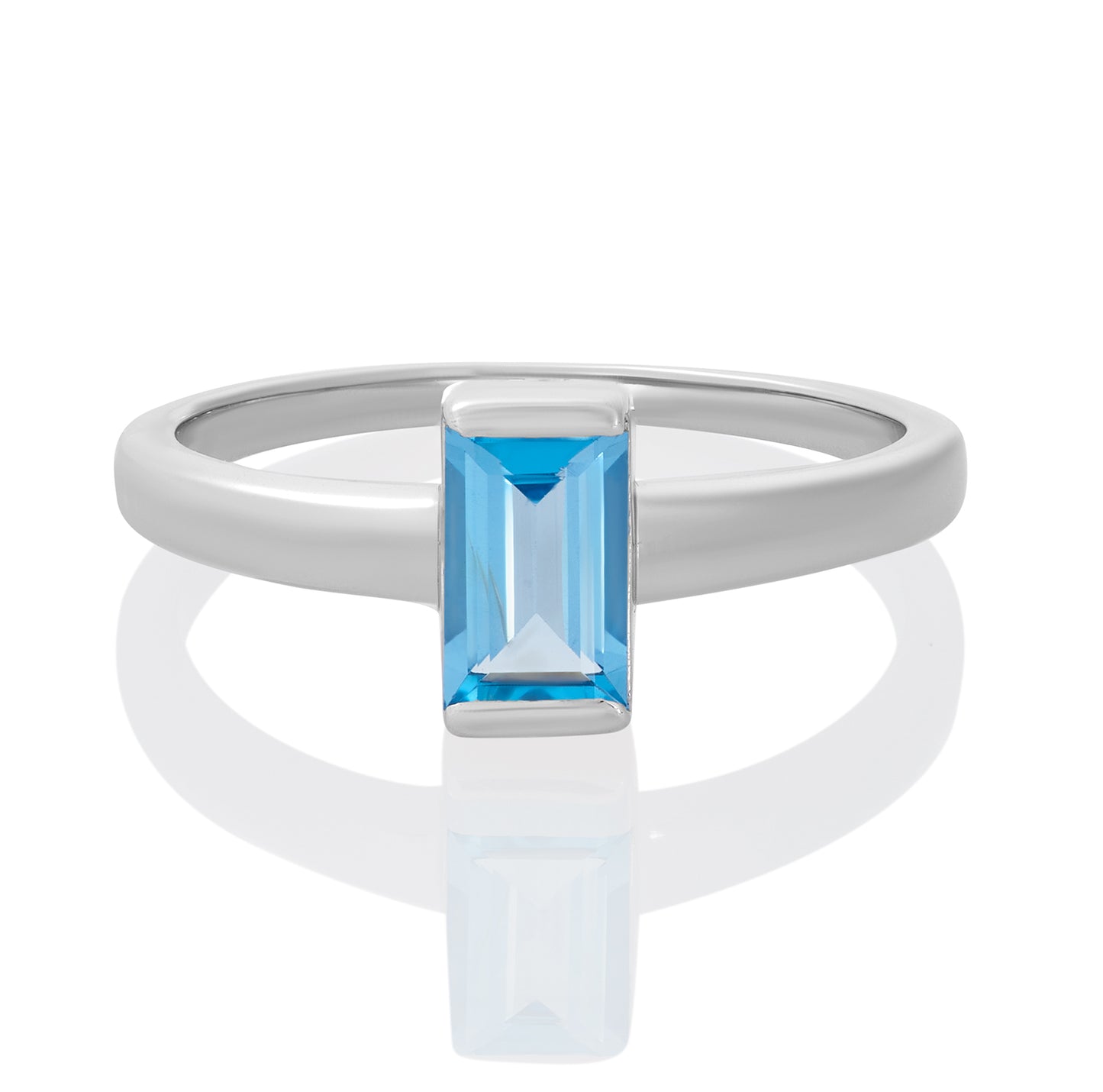 Sterling Silver Ring Swiss Blue Topaz IGR-3184 Size 7