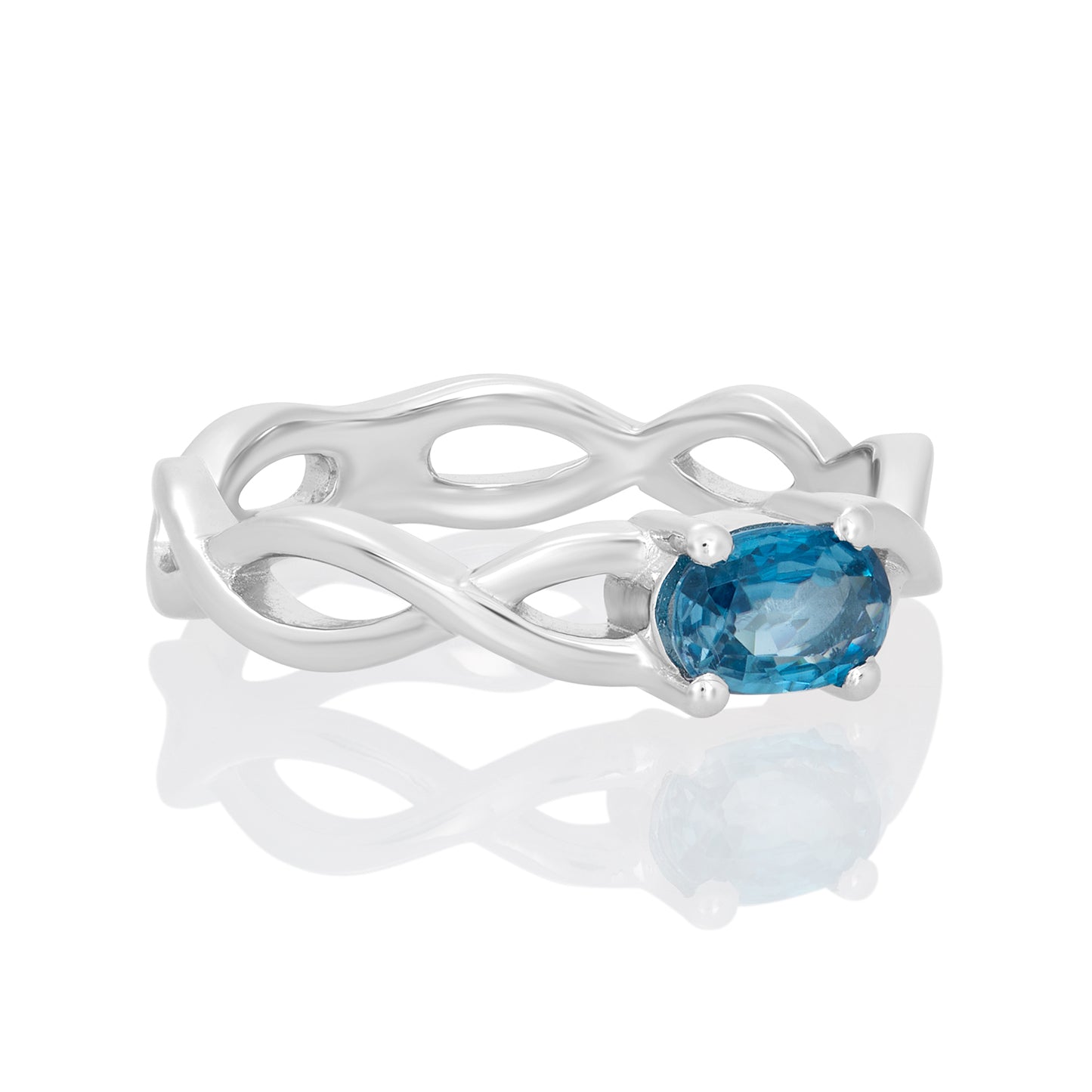 Sterling Silver Ring Blue Cubic Zirconia IGR-3075 Size 8