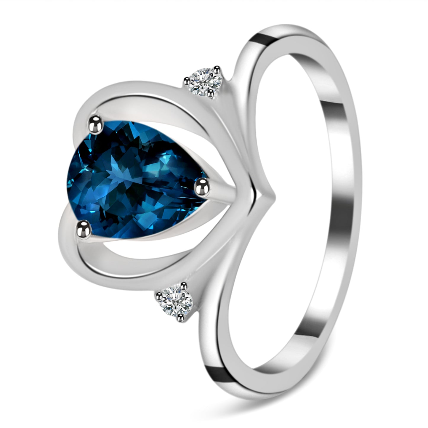 Sterling Silver Ring London Blue Topaz IGR-379 Size 5